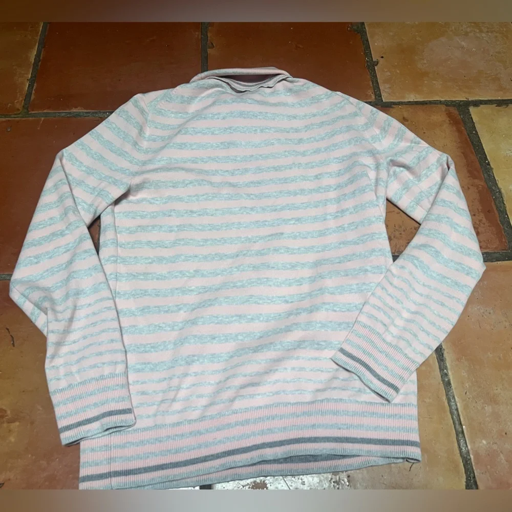 Tommy Hilfiger Pink and White Striped Turtleneck Sweater - Picture 5 of 5